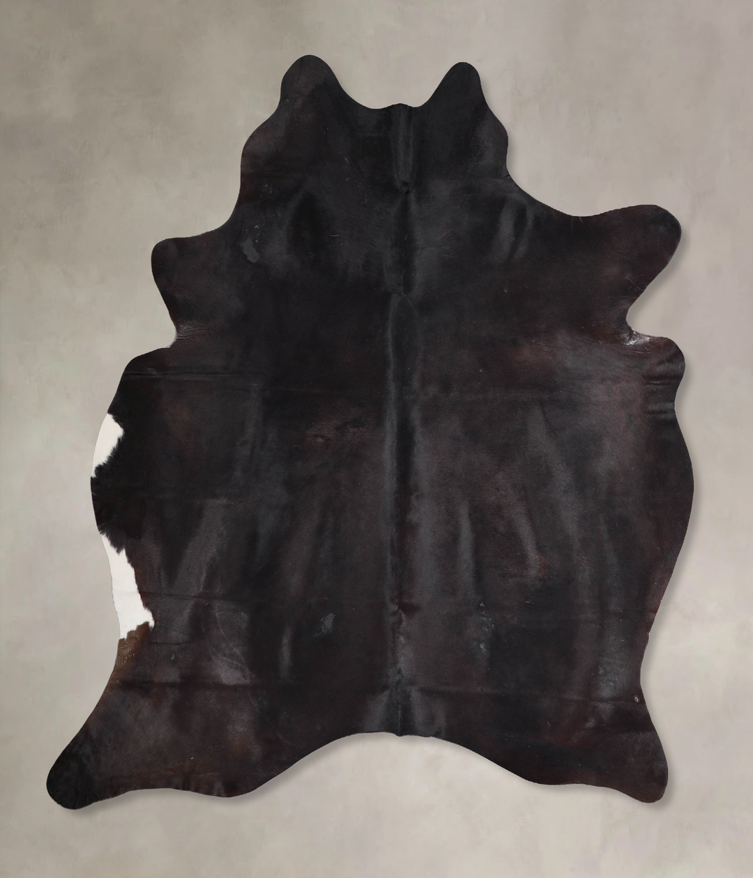 Solid Black X-Large Brazilian Cowhide Rug 7'3"H x 6'5"W #A47604 by Hud