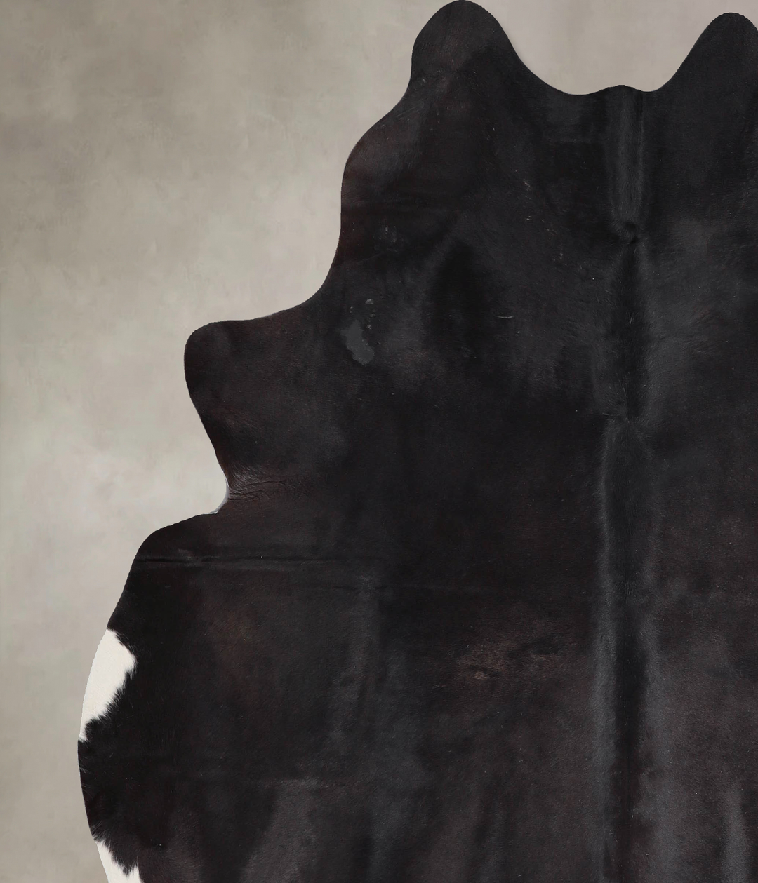 Solid Black X-Large Brazilian Cowhide Rug 7'3"H x 6'5"W #A47604 by Hud