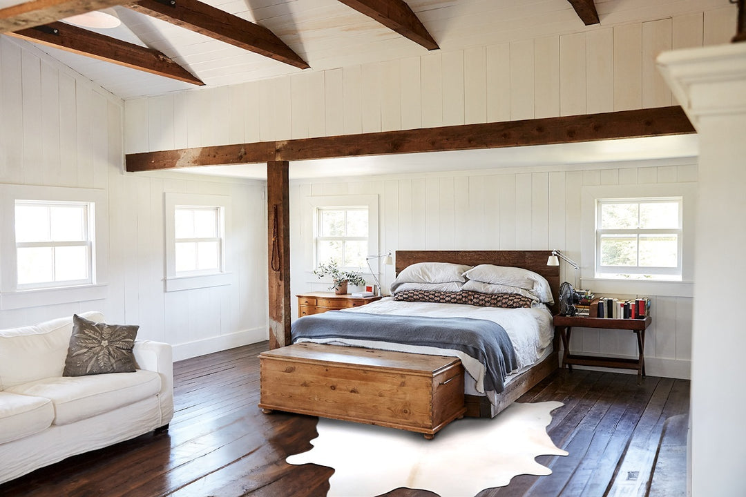 Ivory with Beige XX-Large Brazilian Cowhide Rug 7'9"H x 7'5"W #A47611 