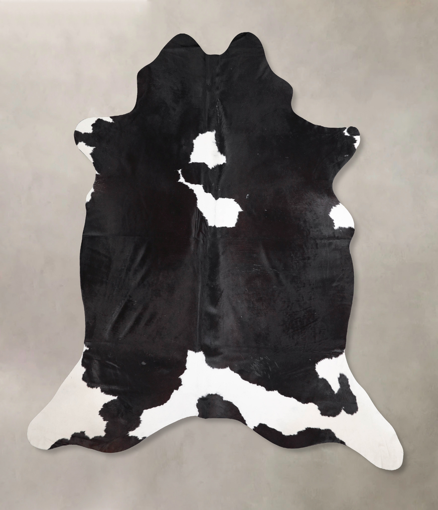Black and White XX-Large Brazilian Cowhide Rug 7'10"H x 6'11"W #A47614 by Hudson Hides