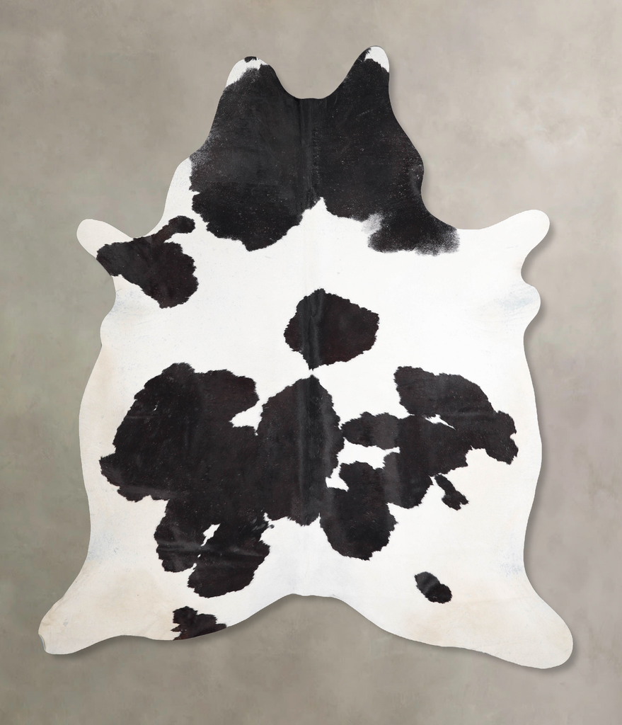Black and White XX-Large Brazilian Cowhide Rug 8'1"H x 6'7"W #A47618 by Hudson Hides