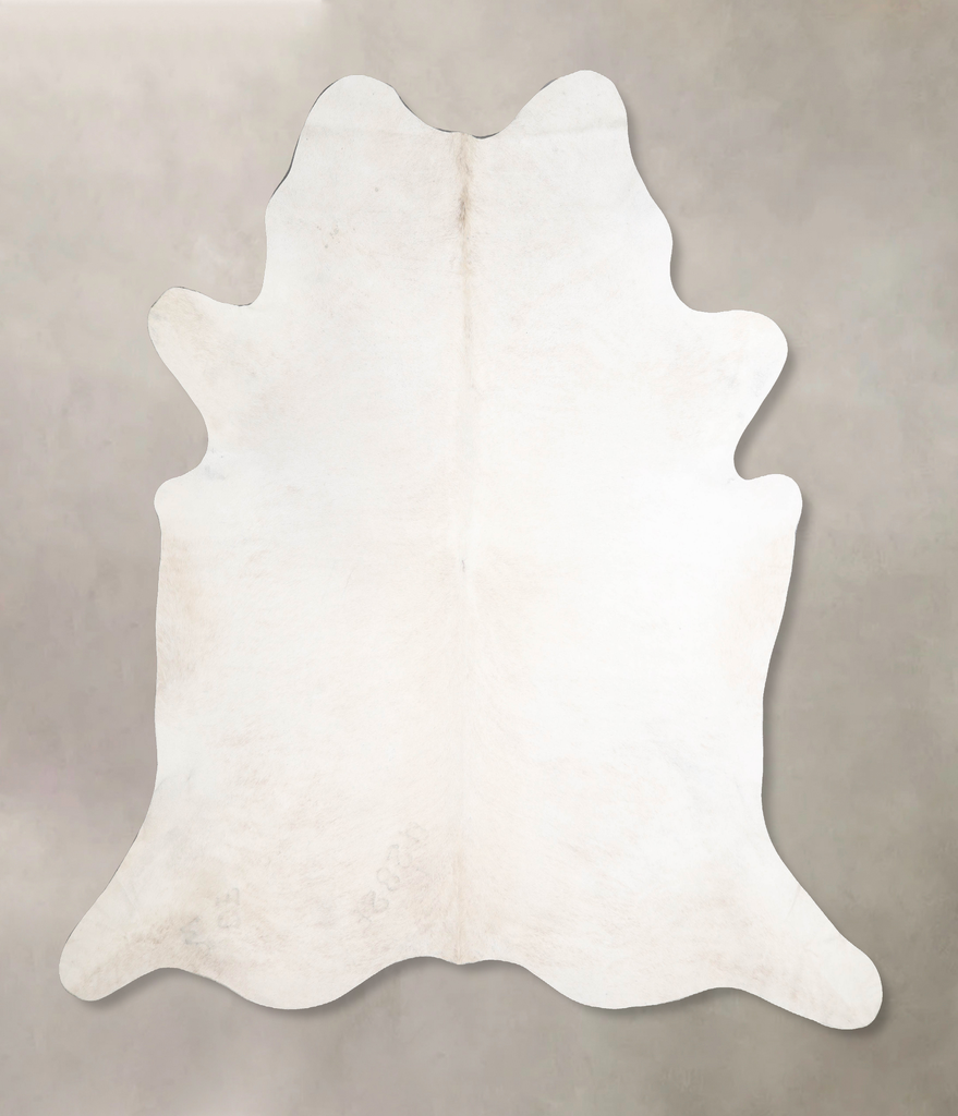 Ivory with Beige XX-Large Brazilian Cowhide Rug 8'0"H x 7'9"W #A47649 by Hudson Hides