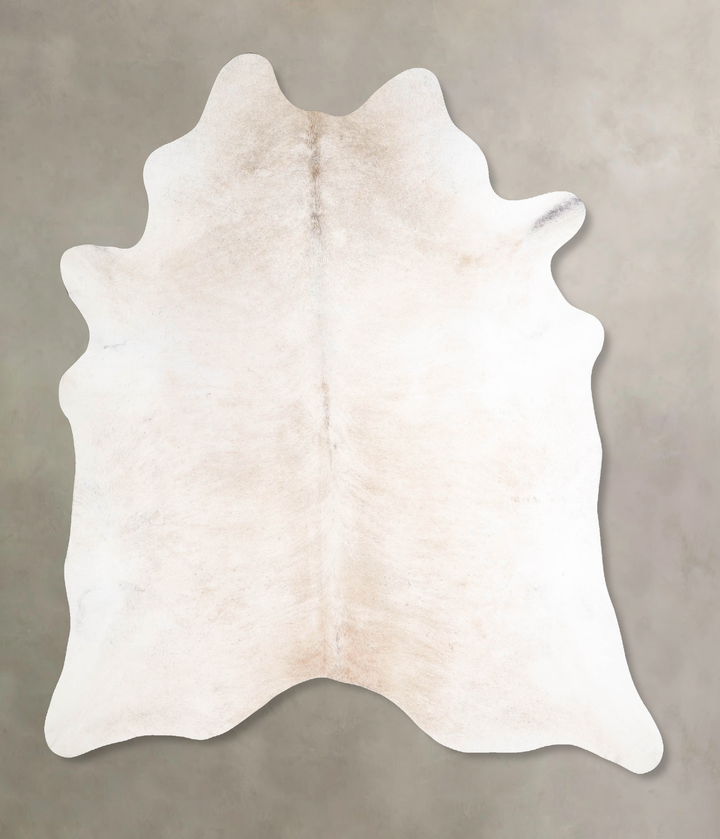 Ivory with Beige X-Large Brazilian Cowhide Rug 7'4"H x 6'5"W #A47653 by Hudson Hides