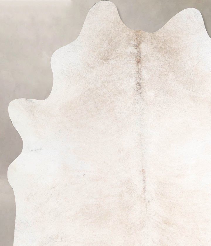 Ivory with Beige X-Large Brazilian Cowhide Rug 7'4"H x 6'5"W #A47653 by Hudson Hides