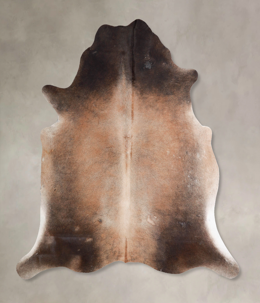 Grey with Beige X-Large Brazilian Cowhide Rug 6'5"H x 6'3"W #A47662 by Hudson Hides