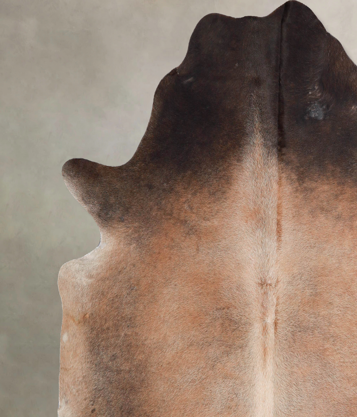 Grey with Beige X-Large Brazilian Cowhide Rug 6'5"H x 6'3"W #A47662 by Hudson Hides