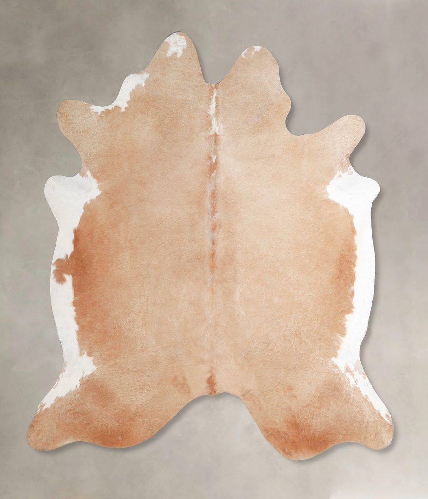 Beige X-Large Brazilian Cowhide Rug 7'1"H x 6'5"W #A47692 by Hudson Hides