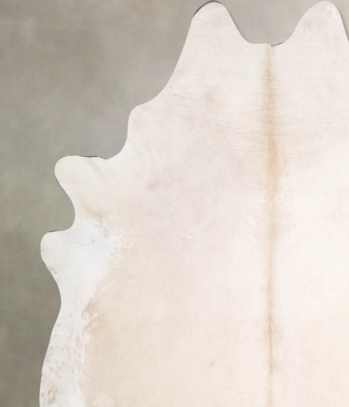 Ivory with Beige XX-Large Brazilian Cowhide Rug 7'11"H x 7'3"W #A47697 by Hudson Hides