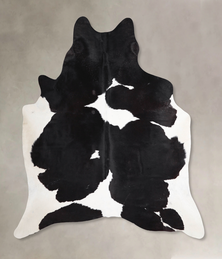 Black and White X-Large Brazilian Cowhide Rug 7'0"H x 6'3"W #A47704 by Hudson Hides