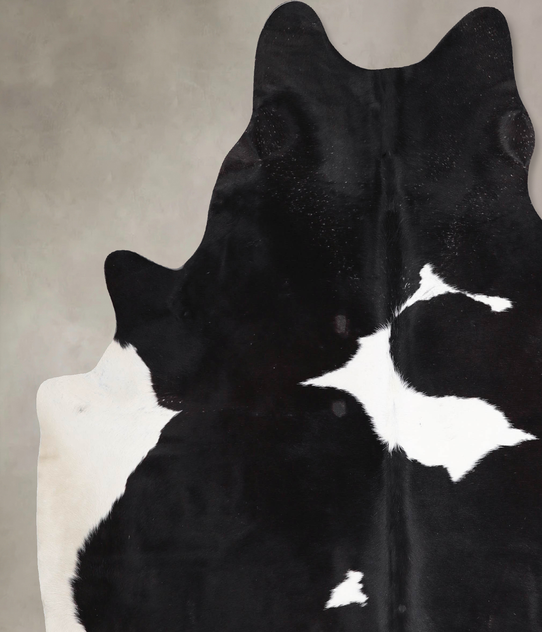 Black and White X-Large Brazilian Cowhide Rug 7'0"H x 6'3"W #A47704 by