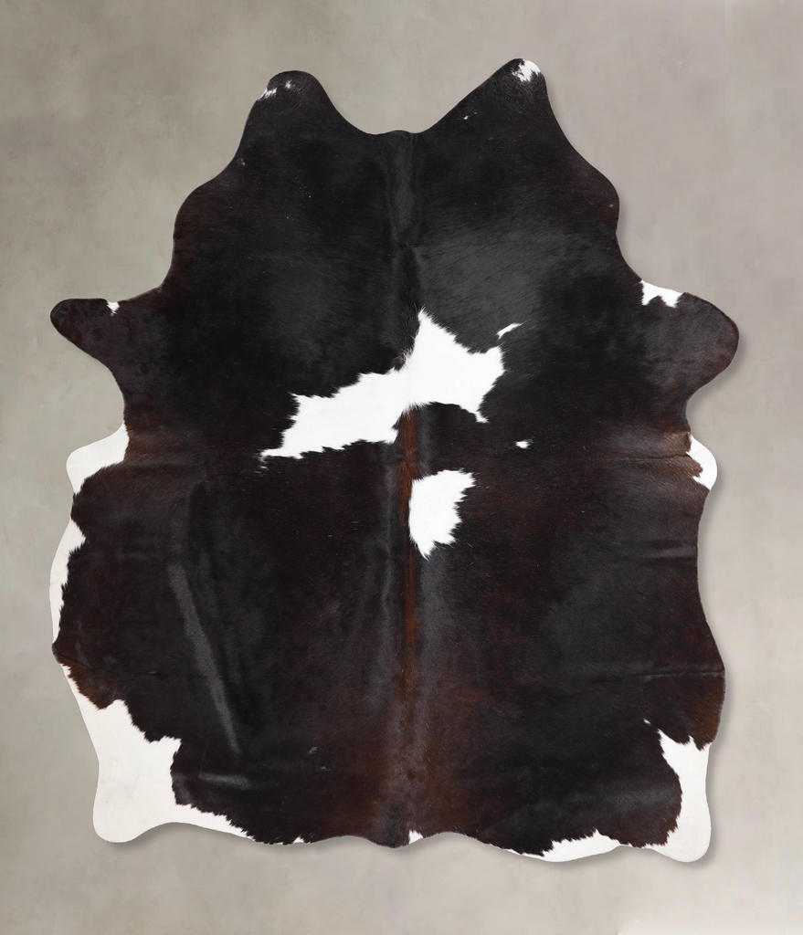Chocolate and White Large Brazilian Cowhide Rug 6'10"H x 5'5"W #A47716 by Hudson Hides