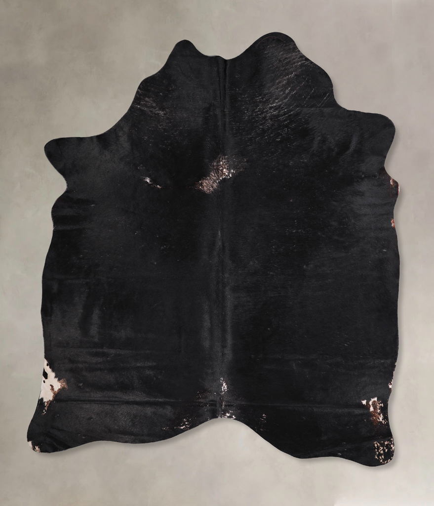 Solid Black X-Large Brazilian Cowhide Rug 8'0"H x 5'11"W #A47732 by Hudson Hides