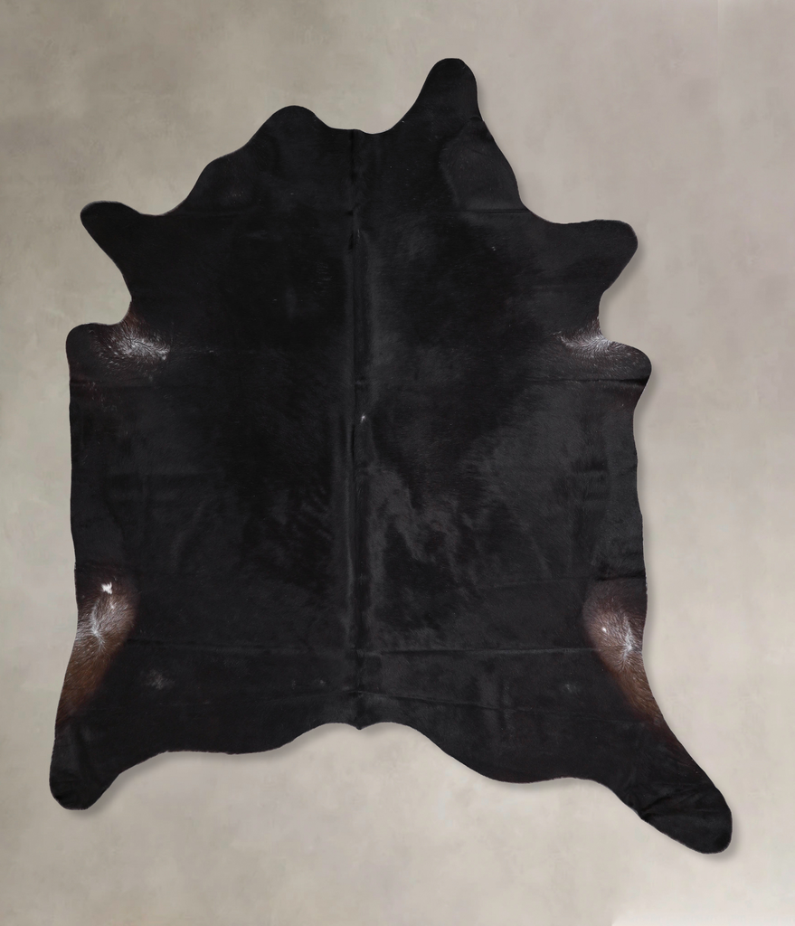 Solid Black XX-Large Brazilian Cowhide Rug 8'5"H x 7'1"W #A47757 by Hudson Hides