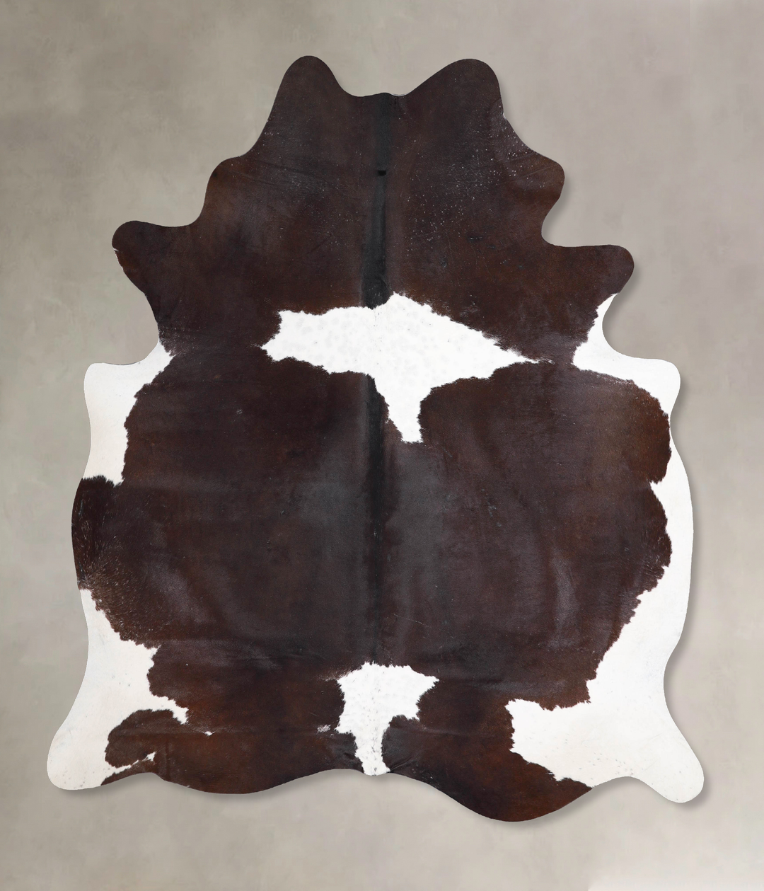 Chocolate and White X-Large Brazilian Cowhide Rug 7'1"H x 6'1"W #A4776