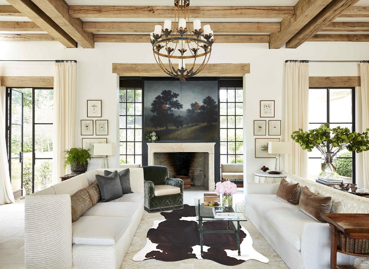 Chocolate and White X-Large Brazilian Cowhide Rug 7'1"H x 6'1"W #A47762 by Hudson Hides