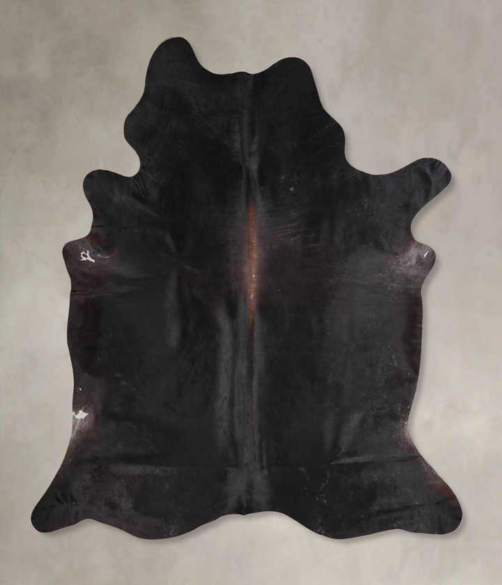 Solid Black XX-Large Brazilian Cowhide Rug 7'10"H x 7'0"W #A47808 by Hudson Hides