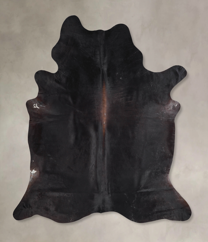Solid Black XX-Large Brazilian Cowhide Rug 7'10"H x 7'0"W #A47808 by Hudson Hides