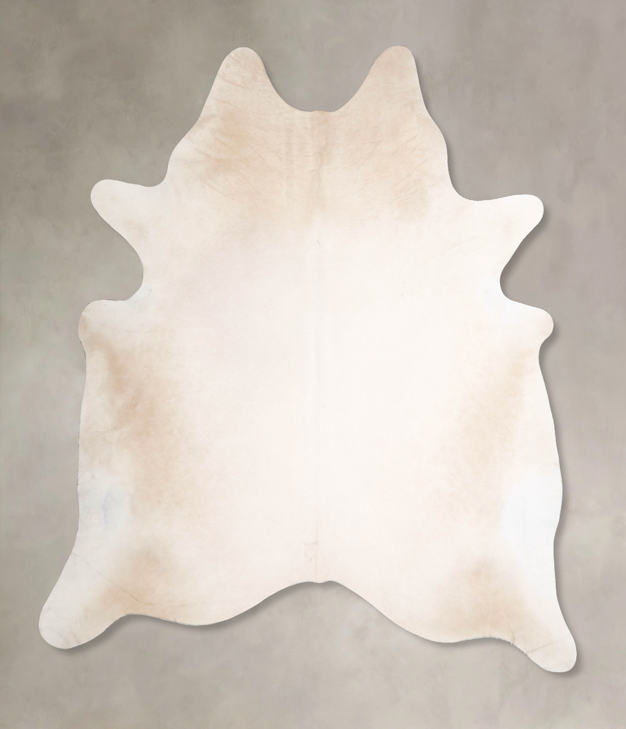 Ivory with Beige XX-Large Brazilian Cowhide Rug 8'2"H x 7'1"W #A47809 by Hudson Hides