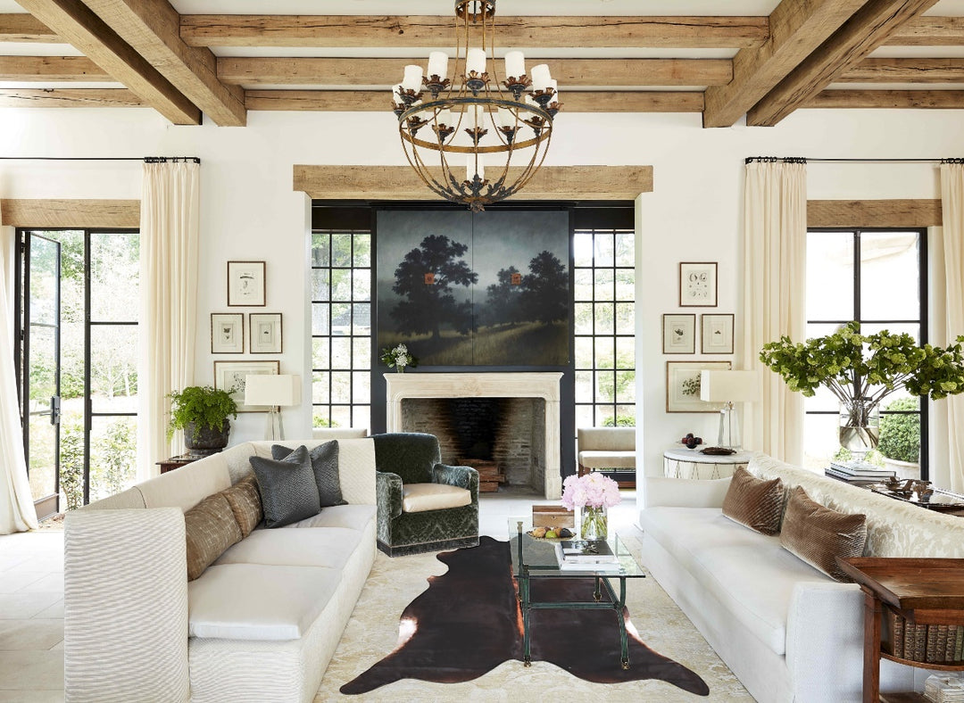 Chocolate XX-Large Brazilian Cowhide Rug 7'8"H x 6'8"W #A47823 by Huds