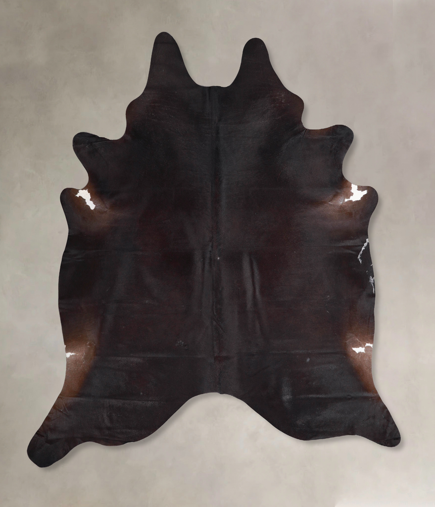 Solid Black XX-Large Brazilian Cowhide Rug 7'6"H x 6'11"W #A47824 by Hudson Hides
