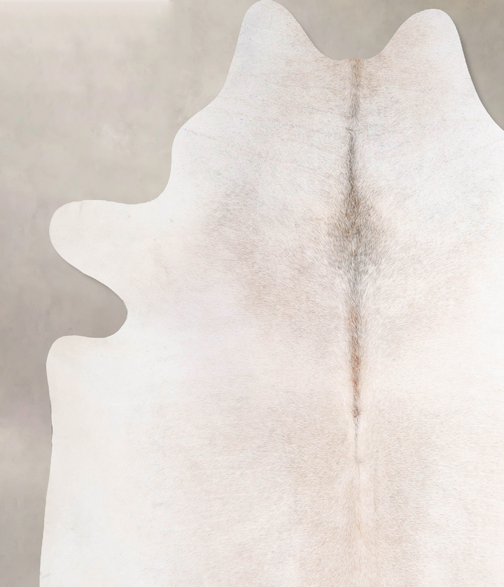 Ivory with Beige XX-Large Brazilian Cowhide Rug 7'8"H x 7'3"W #A47829 by Hudson Hides