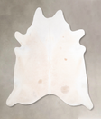Ivory with Beige XX-Large Brazilian Cowhide Rug 7'9"H x 7'2"W #A47843 by Hudson Hides