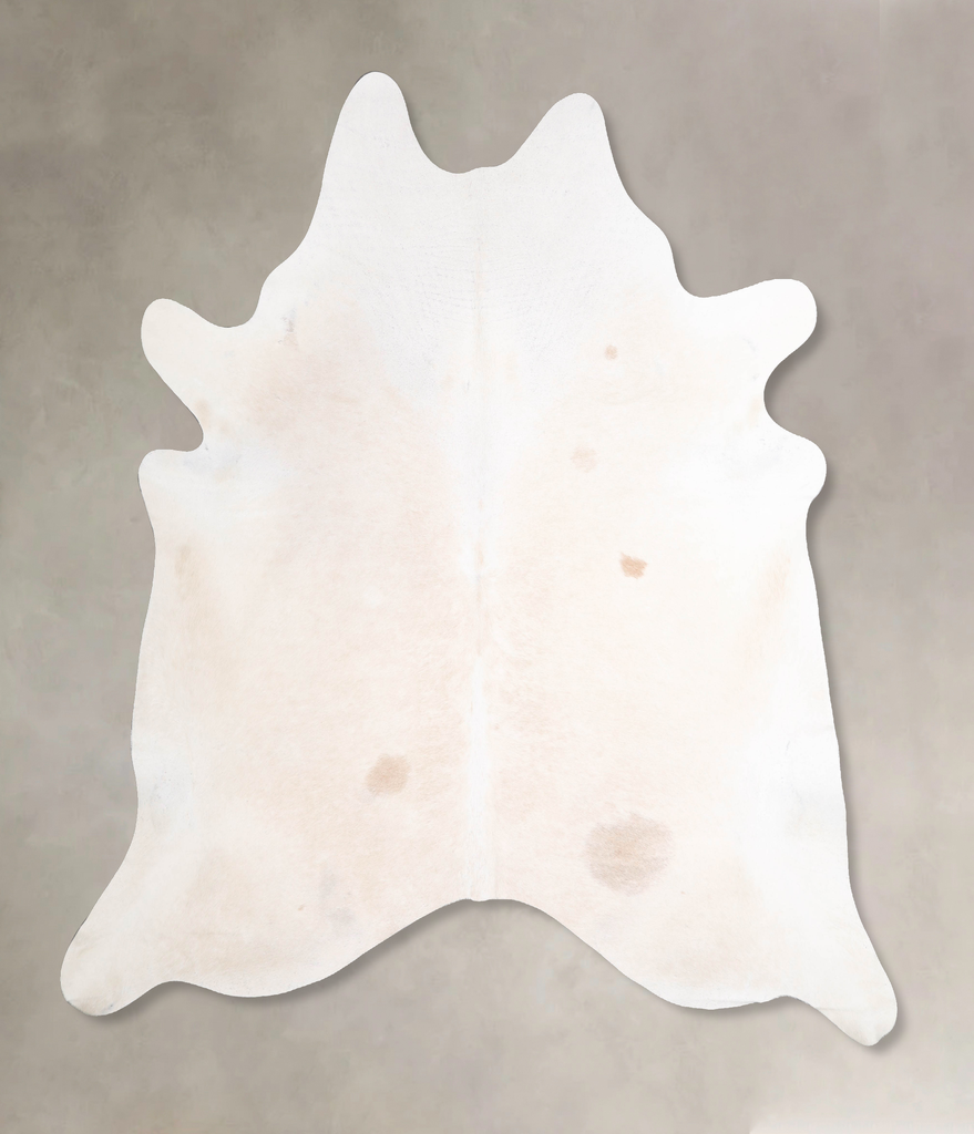 Ivory with Beige XX-Large Brazilian Cowhide Rug 7'9"H x 7'2"W #A47843 by Hudson Hides