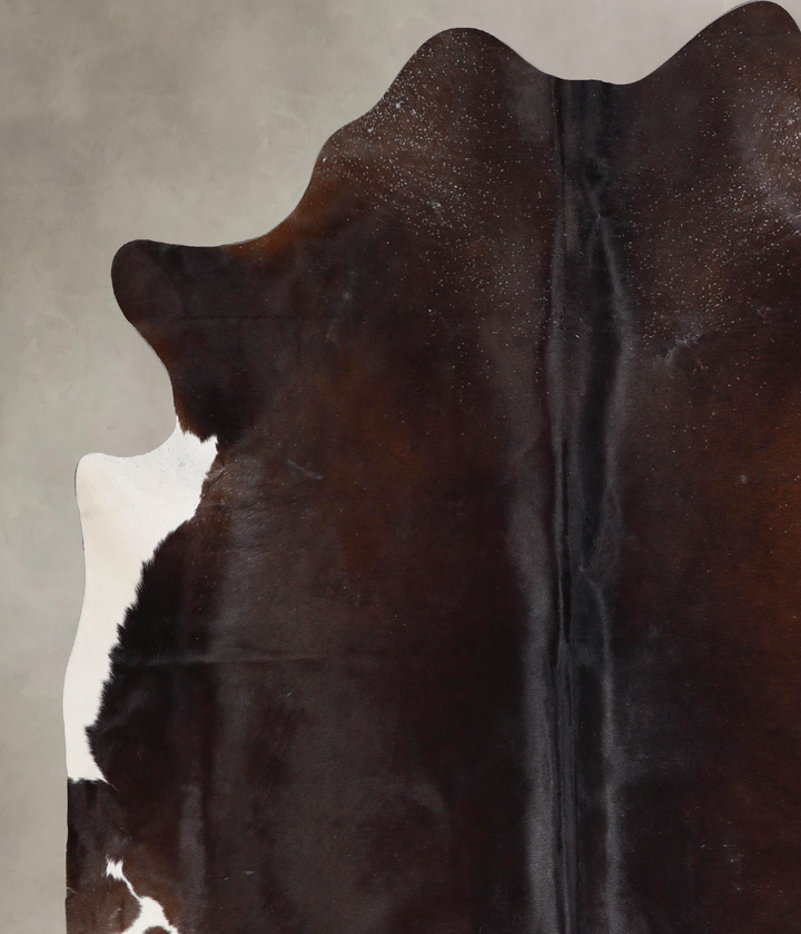 Chocolate and White XX-Large Brazilian Cowhide Rug 7'8"H x 7'0"W #A47855 by Hudson Hides
