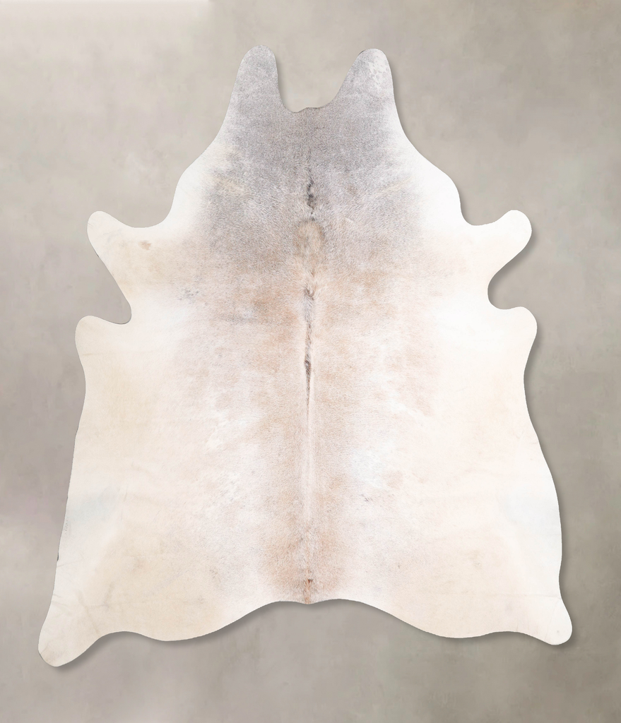 Grey with Beige XX-Large Brazilian Cowhide Rug 7'9"H x 6'11"W #A47865 by Hudson Hides