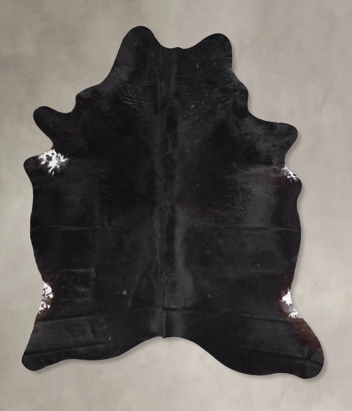 Solid Black X-Large Brazilian Cowhide Rug 7'7"H x 5'10"W #A47872 by Hudson Hides