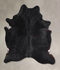 Solid Black X-Large Brazilian Cowhide Rug 7'7