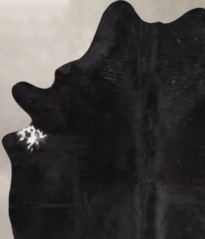 Solid Black X-Large Brazilian Cowhide Rug 7'7"H x 5'10"W #A47872 by Hudson Hides
