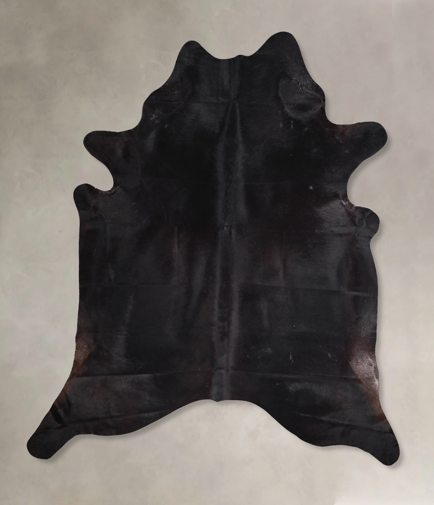 Solid Black XX-Large Brazilian Cowhide Rug 8'2"H x 7'2"W #A47874 by Hudson Hides
