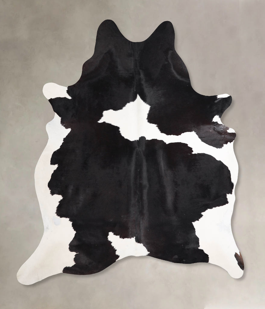 Black and White X-Large Brazilian Cowhide Rug 7'8"H x 6'1"W #A47890 by Hudson Hides