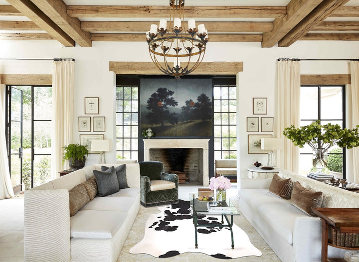 Black and White XX-Large Brazilian Cowhide Rug 7'8"H x 6'7"W #A47901 by Hudson Hides