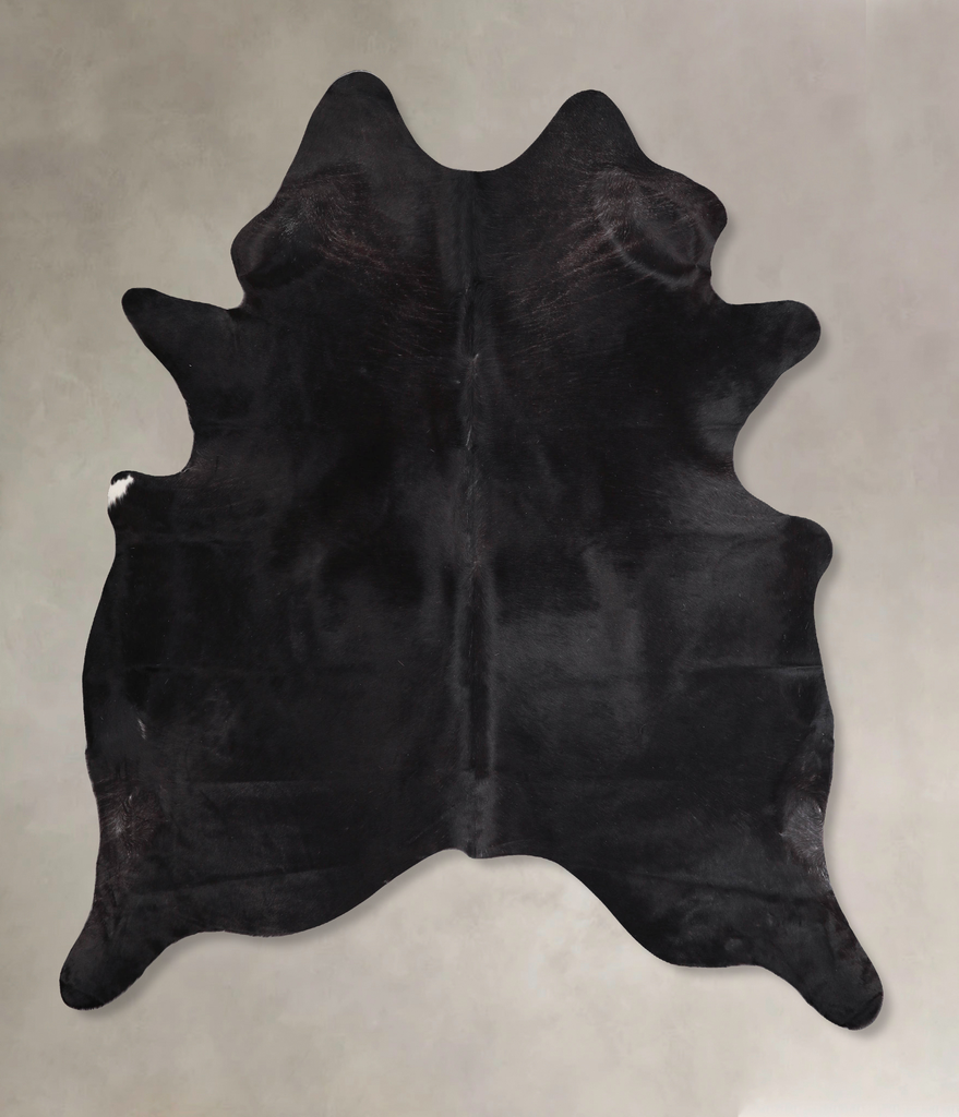 Solid Black X-Large Brazilian Cowhide Rug 7'6"H x 6'5"W #A47921 by Hudson Hides