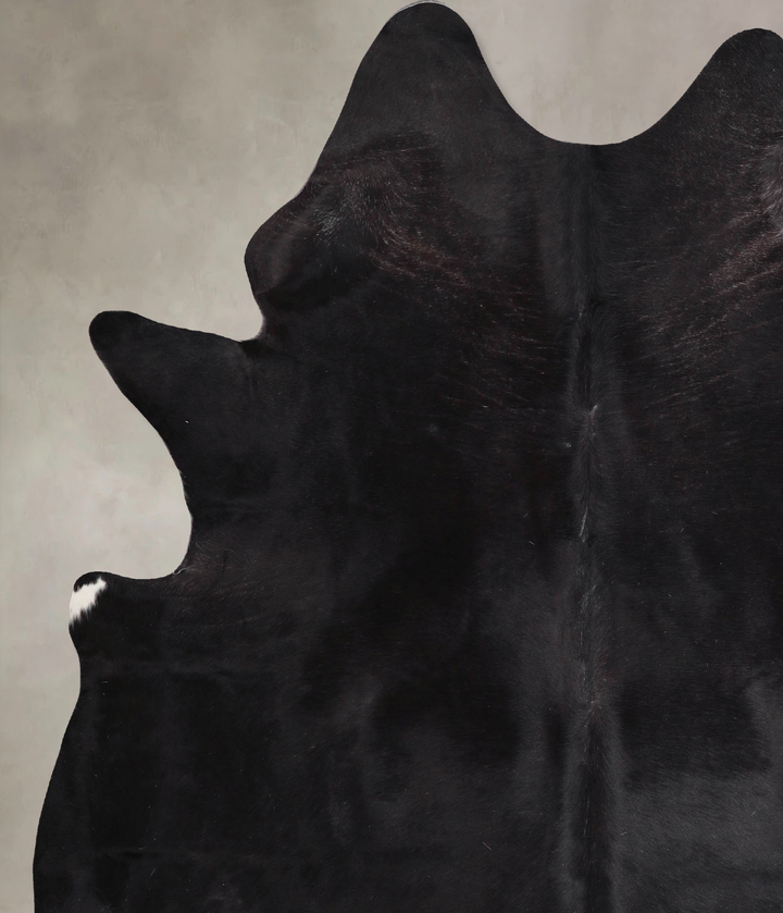 Solid Black X-Large Brazilian Cowhide Rug 7'6"H x 6'5"W #A47921 by Hudson Hides