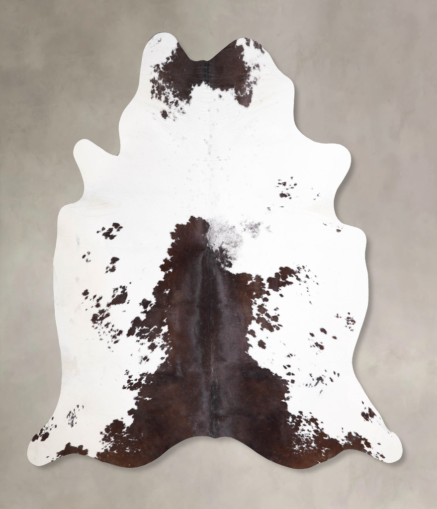 Chocolate and White X-Large Brazilian Cowhide Rug 7'0"H x 7'1"W #A47930 by Hudson Hides