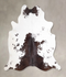 Chocolate and White X-Large Brazilian Cowhide Rug 7'0