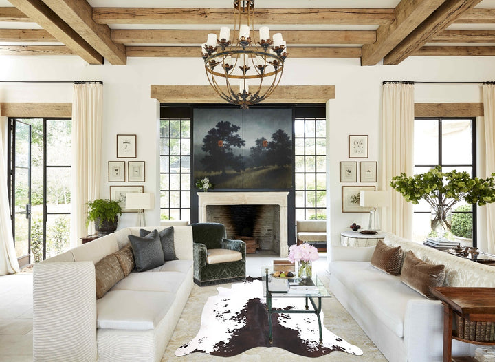 Chocolate and White X-Large Brazilian Cowhide Rug 7'0"H x 7'1"W #A47930 by Hudson Hides