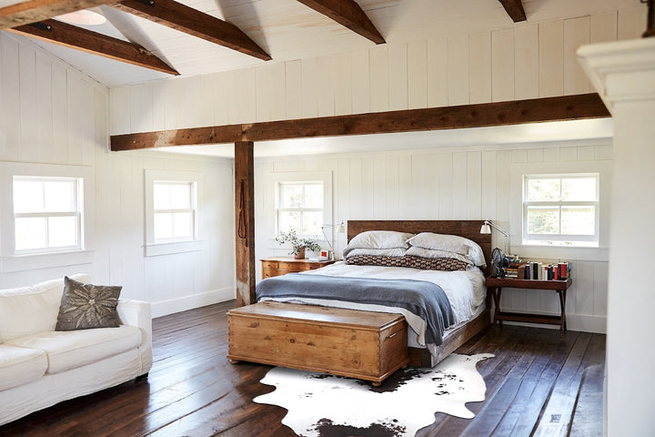 Chocolate and White X-Large Brazilian Cowhide Rug 7'0"H x 7'1"W #A47930 by Hudson Hides