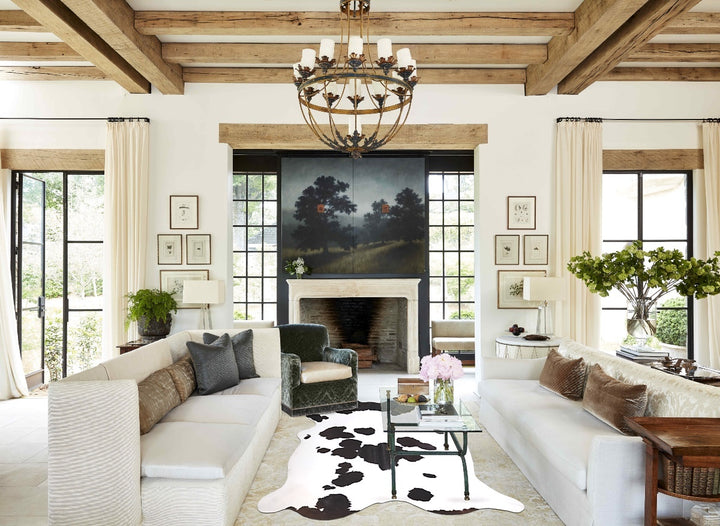 Black and White XX-Large Brazilian Cowhide Rug 7'5"H x 7'1"W #A47931 by Hudson Hides