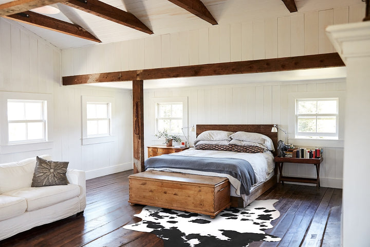 Black and White X-Large Brazilian Cowhide Rug 7'4"H x 5'11"W #A47933 by Hudson Hides