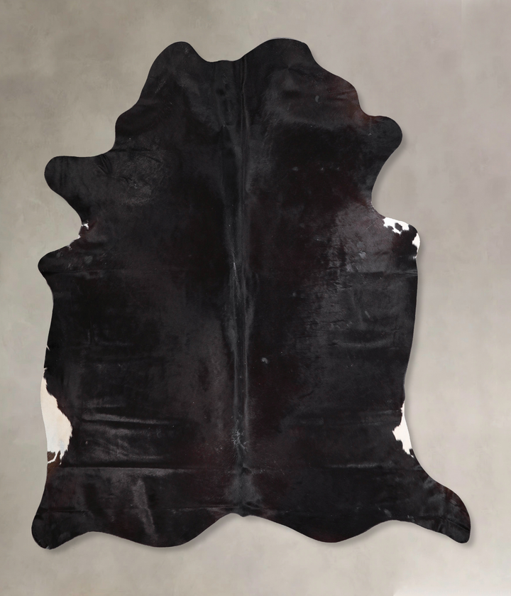 Solid Black XX-Large Brazilian Cowhide Rug 7'10"H x 7'1"W #A47934 by Hudson Hides