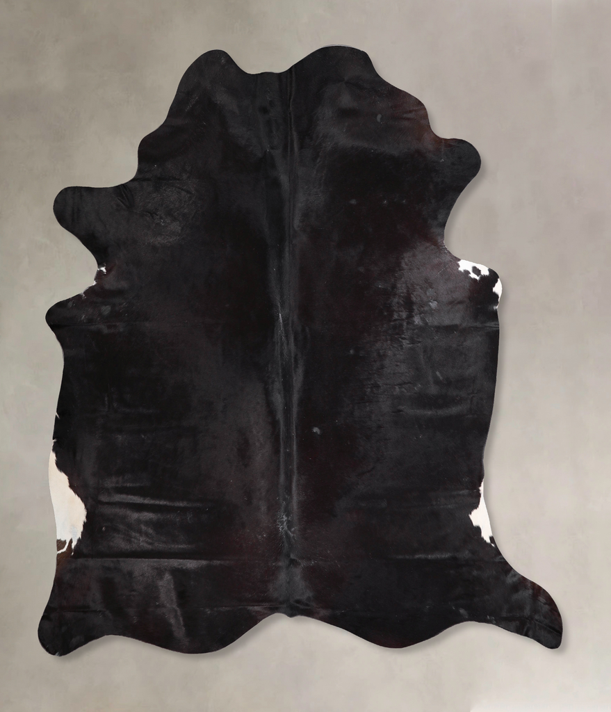 Solid Black XX-Large Brazilian Cowhide Rug 7'10"H x 7'1"W #A47934 by Hudson Hides