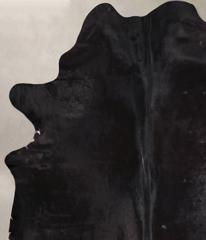 Solid Black XX-Large Brazilian Cowhide Rug 7'10"H x 7'1"W #A47934 by Hudson Hides