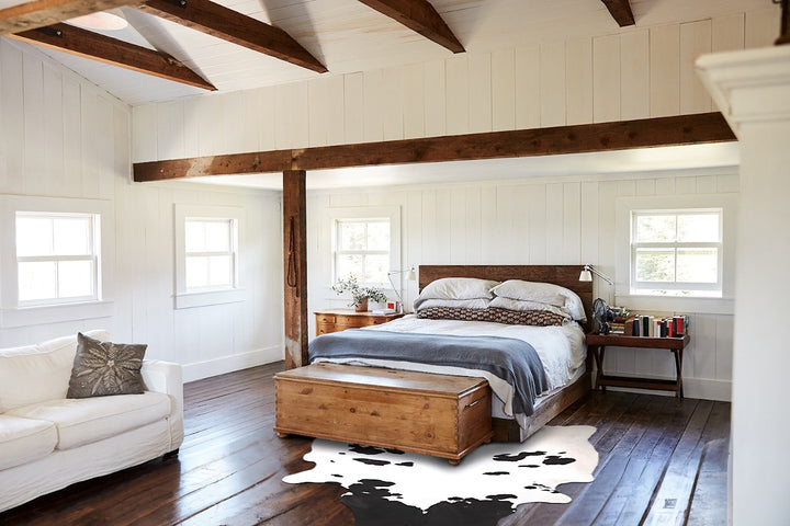 Black and White XX-Large Brazilian Cowhide Rug 8'5"H x 6'9"W #A47937 by Hudson Hides
