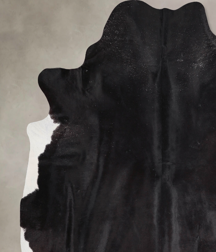 Solid Black XX-Large Brazilian Cowhide Rug 7'11"H x 6'10"W #A47938 by Hudson Hides