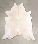 Beige and White XX-Large Brazilian Cowhide Rug 8'0"H x 7'3"W #A47940 by Hudson Hides