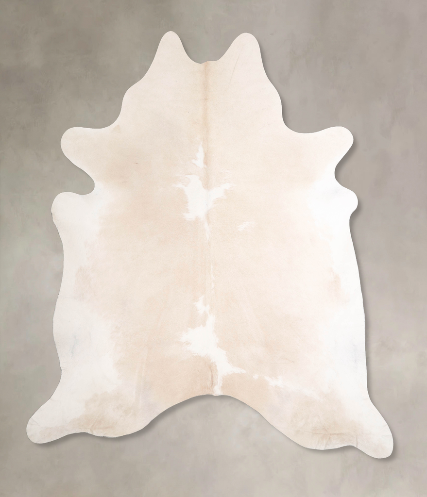 Beige and White XX-Large Brazilian Cowhide Rug 8'0"H x 7'3"W #A47940 by Hudson Hides